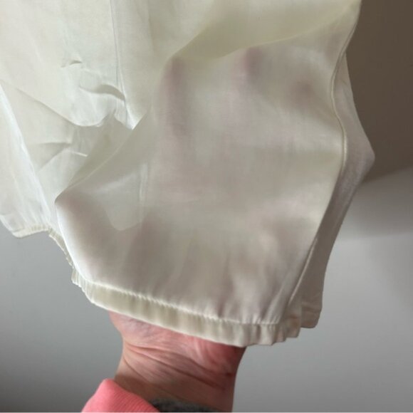 Mango Women’s Silk Front Blouse Sleeveless Satin V-neck Neutral Minimalist XS - Picture 3 of 11